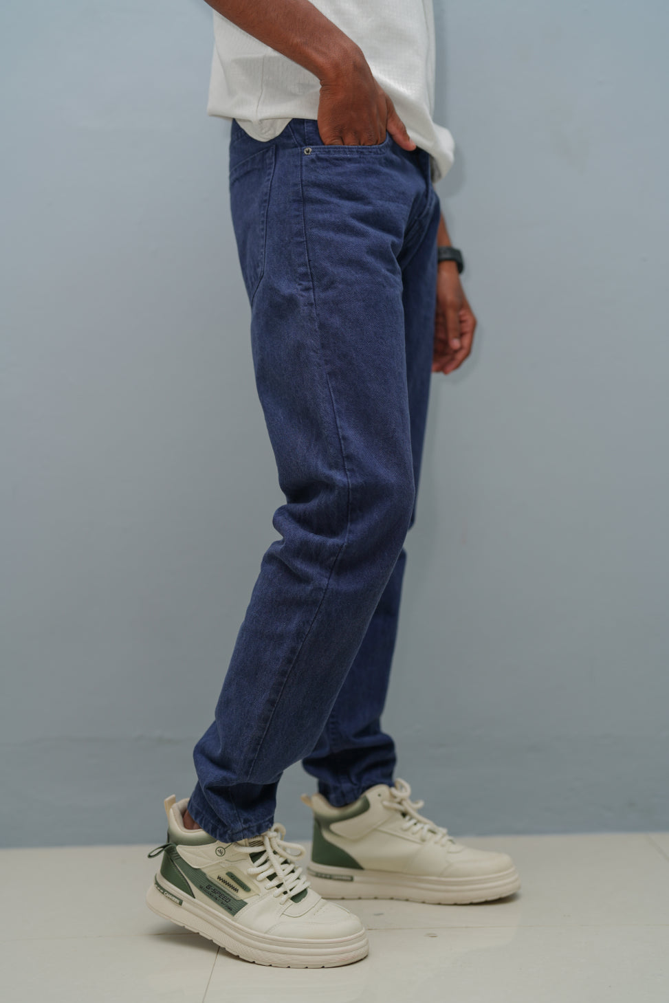 Mom Fit Jeans for Men | Stylish Relaxed Fit Denim Pants - Navy Blue