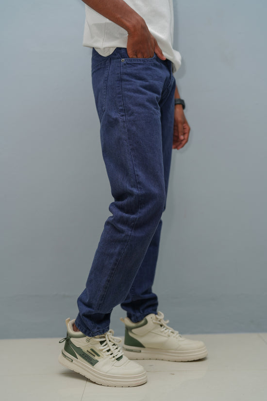 Mom Fit Jeans for Men | Stylish Relaxed Fit Denim Pants - Navy Blue