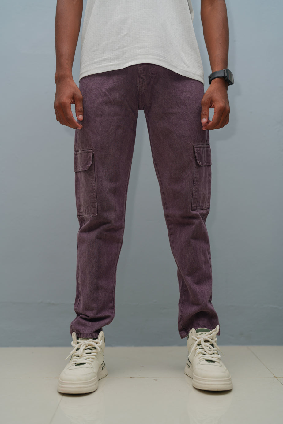 Mom Fit Jeans for Men | Stylish Relaxed Fit Double Pocket Denim Pants - Wine