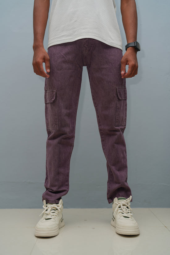 Mom Fit Jeans for Men | Stylish Relaxed Fit Double Pocket Denim Pants - Wine