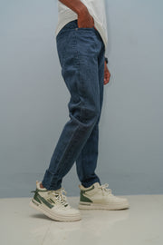 Mom Fit Jeans for Men | Stylish Relaxed Fit Denim Pants - Dark Blue