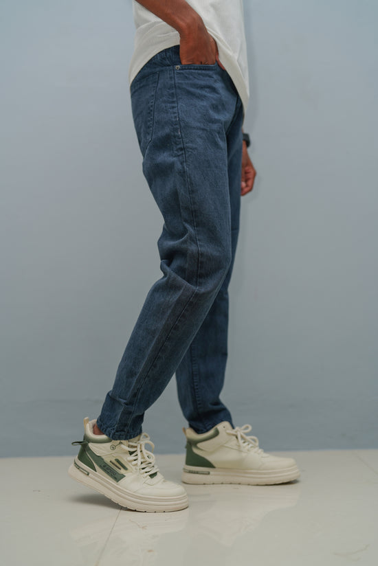 Mom Fit Jeans for Men | Stylish Relaxed Fit Denim Pants - Dark Blue