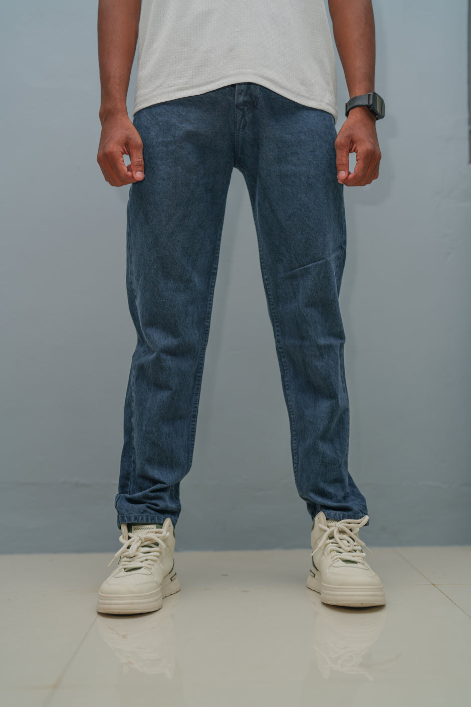 Mom Fit Jeans for Men | Stylish Relaxed Fit Denim Pants - Dark Blue