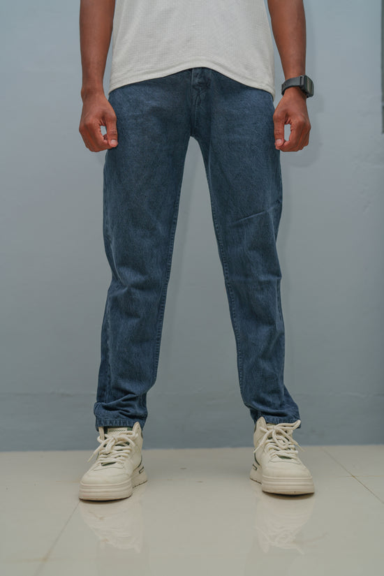 Mom Fit Jeans for Men | Stylish Relaxed Fit Denim Pants - Dark Blue