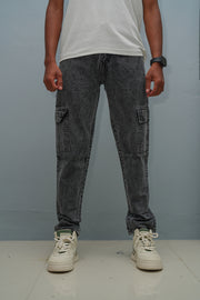Mom Fit Jeans for Men | Stylish Relaxed Fit Double Pocket Denim Pants - Black Shade