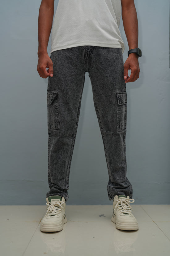 Mom Fit Jeans for Men | Stylish Relaxed Fit Double Pocket Denim Pants - Black Shade