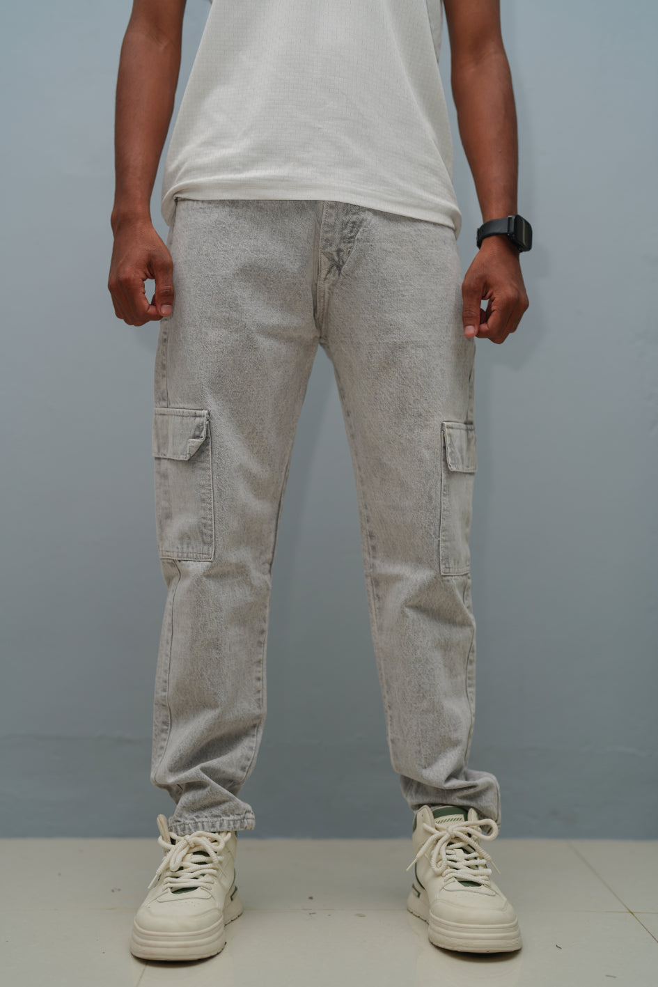 Mom Fit Jeans for Men | Stylish Relaxed Fit Double Pocket Denim Pants - Ash