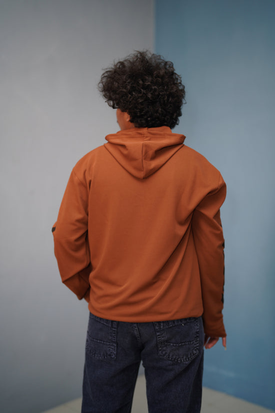 Men’s Full Sleeve BIRD Printed Hoodie | Oversized Winter Hoodie for Men - Dark Brown