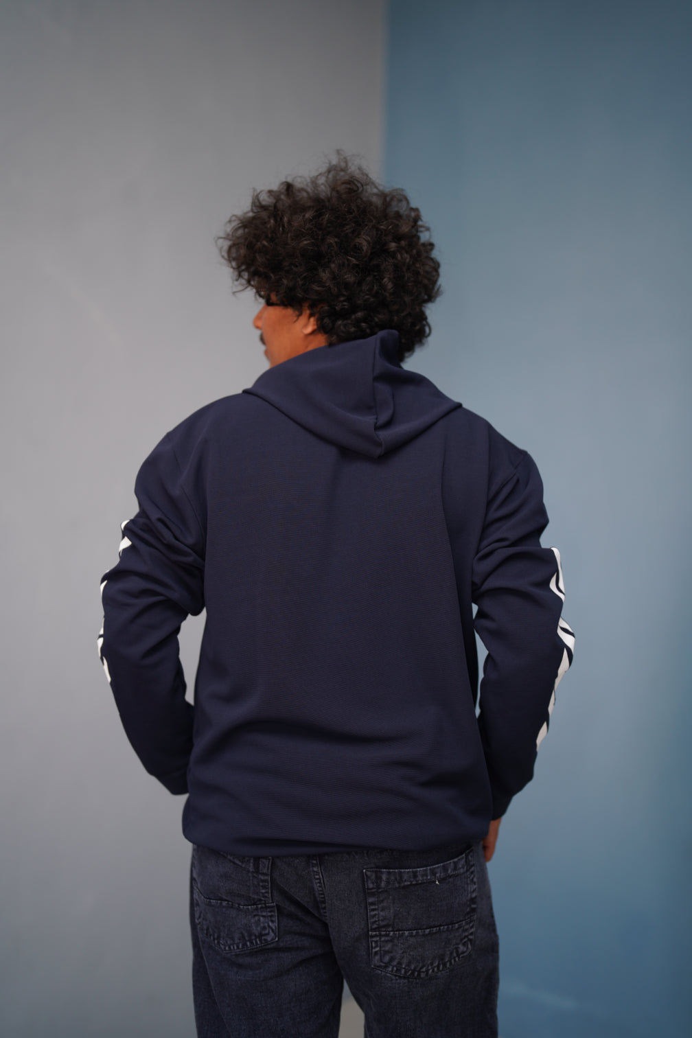 Men’s Full Sleeve BIRD Printed Hoodie | Oversized Winter Hoodie for Men - Navy Blue