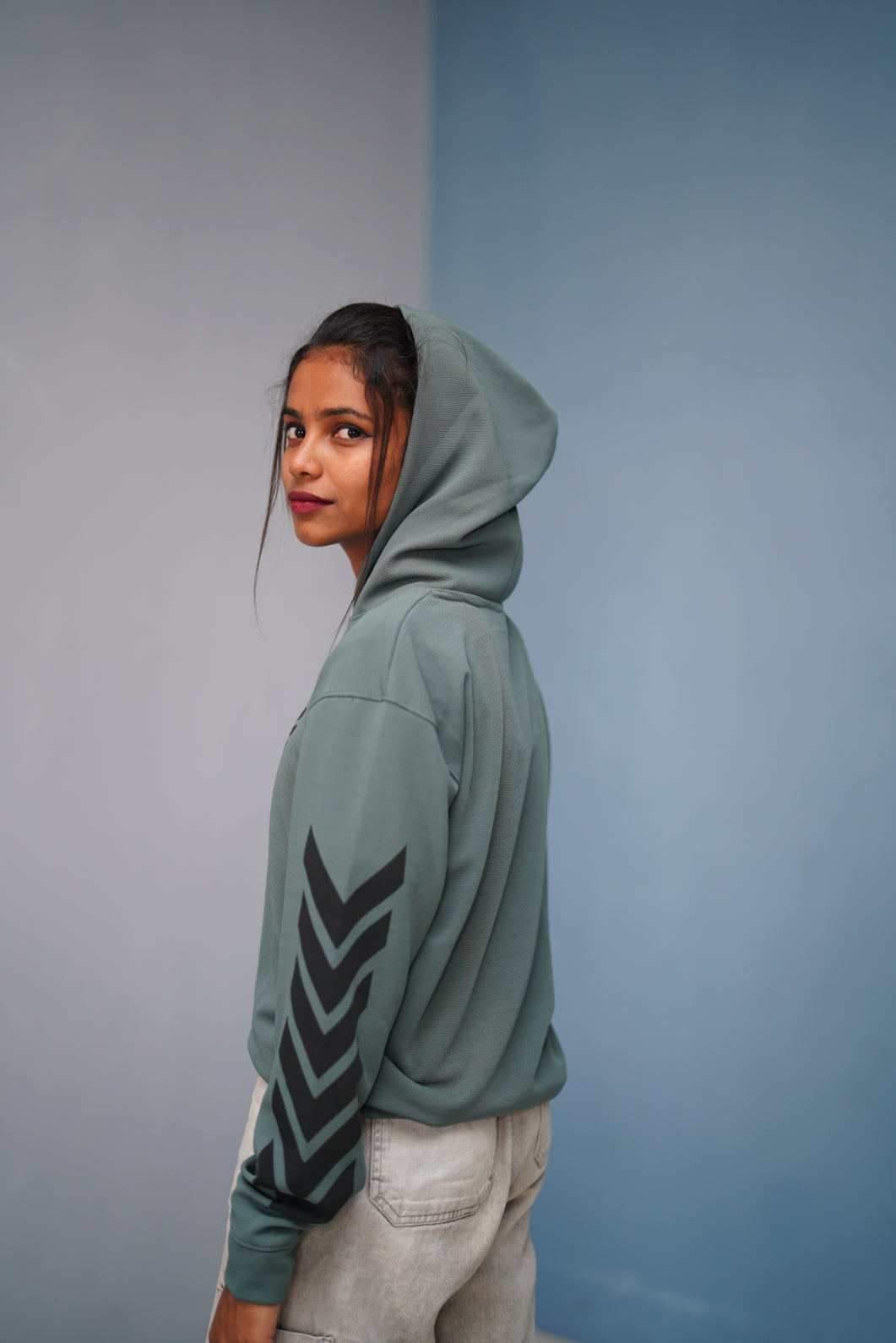 Men’s Full Sleeve BIRD Printed Hoodie | Oversized Winter Hoodie for Men - Olive Green