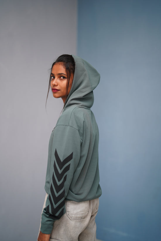 Men’s Full Sleeve BIRD Printed Hoodie | Oversized Winter Hoodie for Men - Olive Green