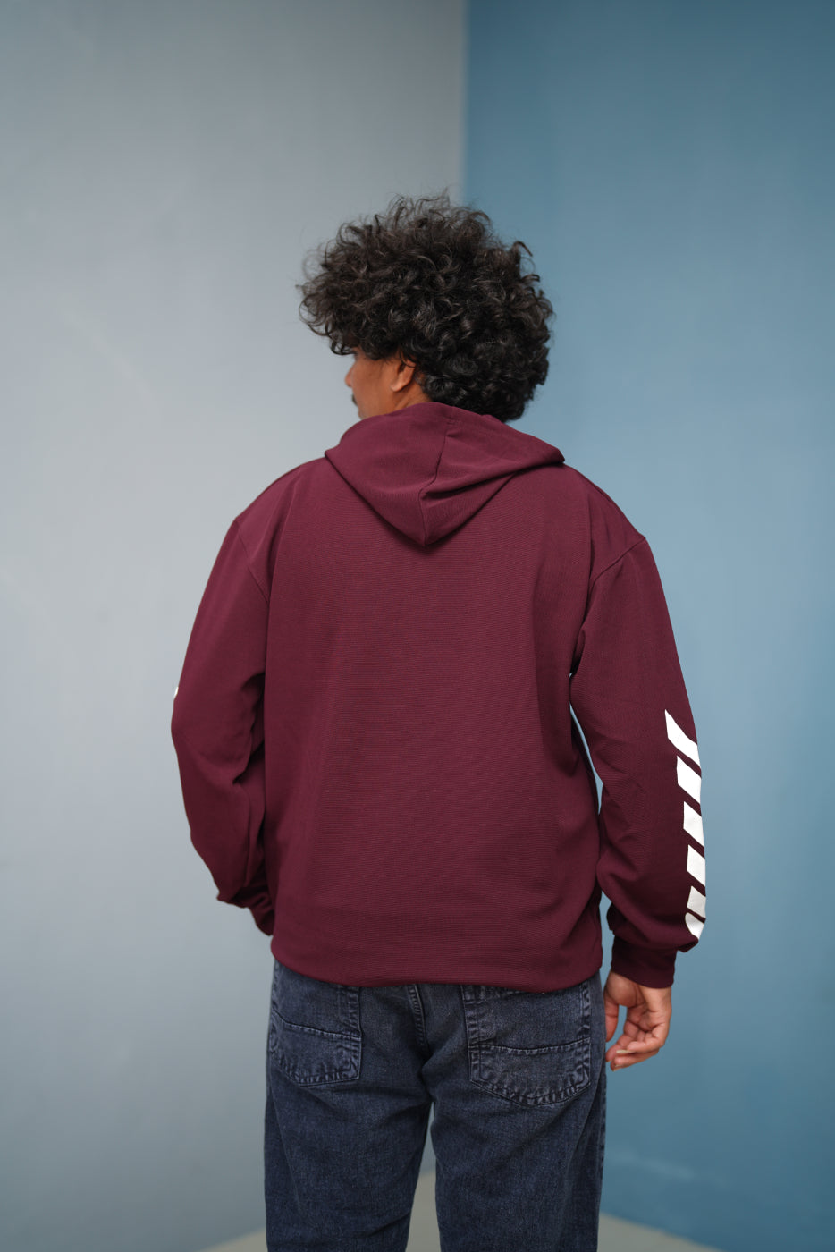 Men’s Full Sleeve BIRD Printed Hoodie | Oversized Winter Hoodie for Men - Maroon