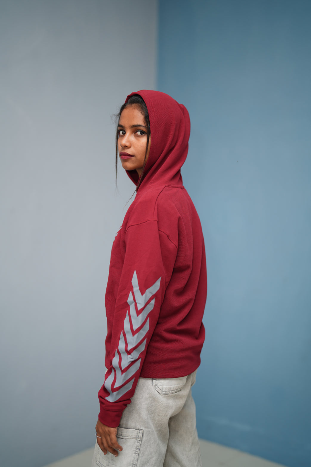 Men’s Full Sleeve BIRD Printed Hoodie | Oversized Winter Hoodie for Men - Red