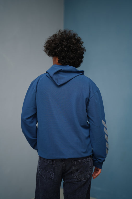 Men’s Full Sleeve BIRD Printed Hoodie | Oversized Winter Hoodie for Men - Petrol Blue