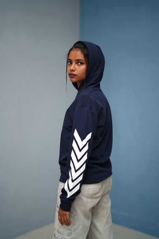 Men’s Full Sleeve BIRD Printed Hoodie | Oversized Winter Hoodie for Men - Navy Blue