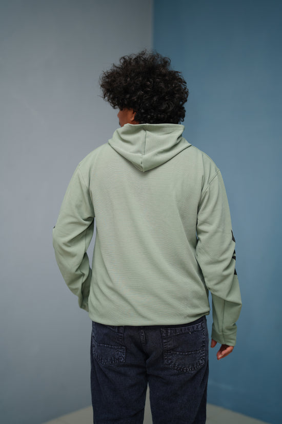 Men’s Full Sleeve BIRD Printed Hoodie | Oversized Winter Hoodie for Men - Pista Green