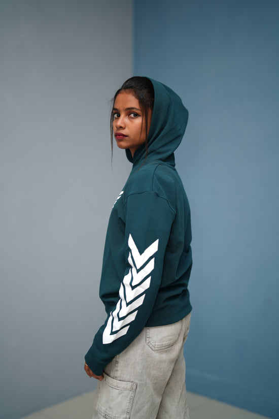 Men’s Full Sleeve BIRD Printed Hoodie | Oversized Winter Hoodie for Men - Bottle Green