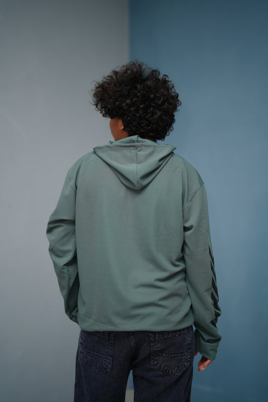 Men’s Full Sleeve BIRD Printed Hoodie | Oversized Winter Hoodie for Men - Olive Green