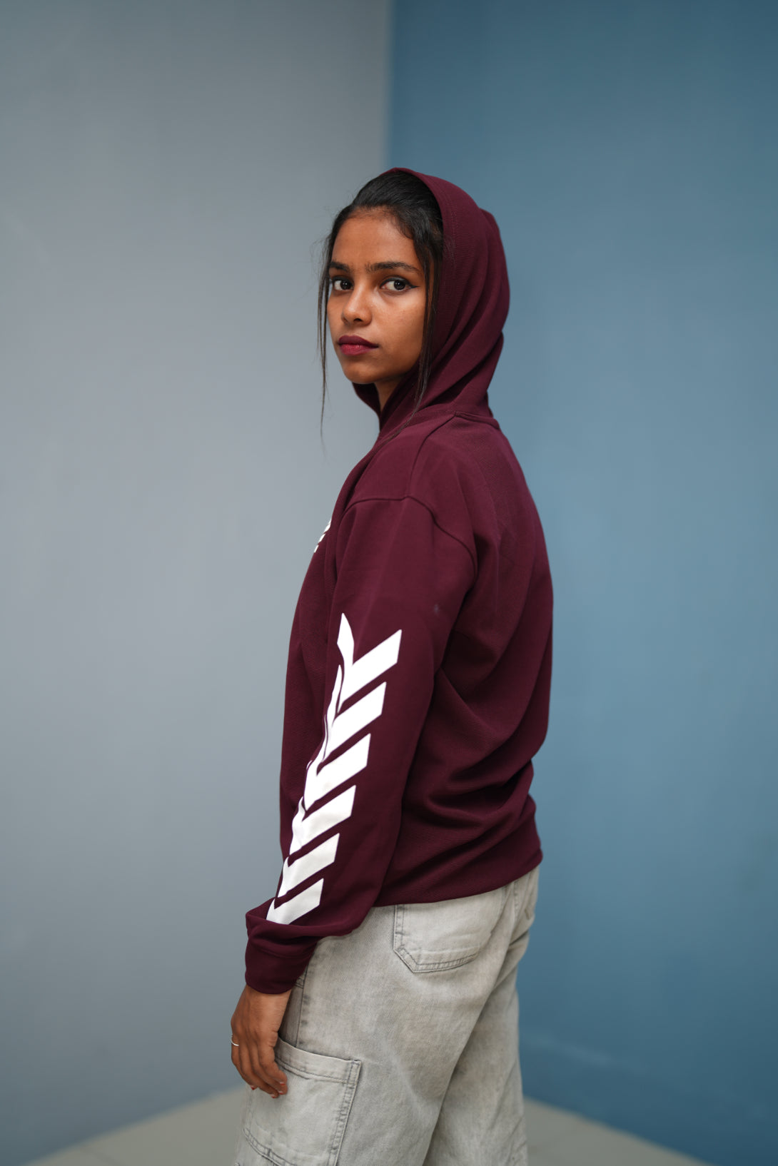 Men’s Full Sleeve BIRD Printed Hoodie | Oversized Winter Hoodie for Men - Maroon