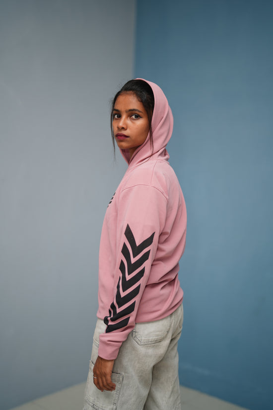 Men’s Full Sleeve BIRD Printed Hoodie | Oversized Winter Hoodie for Men - Pink