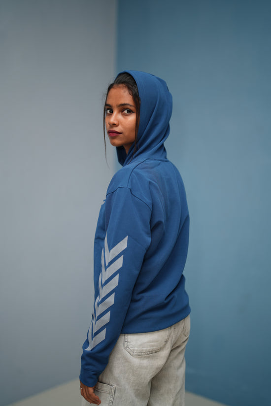 Men’s Full Sleeve BIRD Printed Hoodie | Oversized Winter Hoodie for Men - Petrol Blue