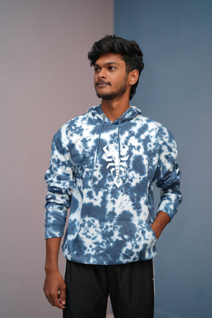Unisex TieDye Hoodie for Men  Women  Oversized Streetwear  Dark Blue mens trending streetwear India 7Man