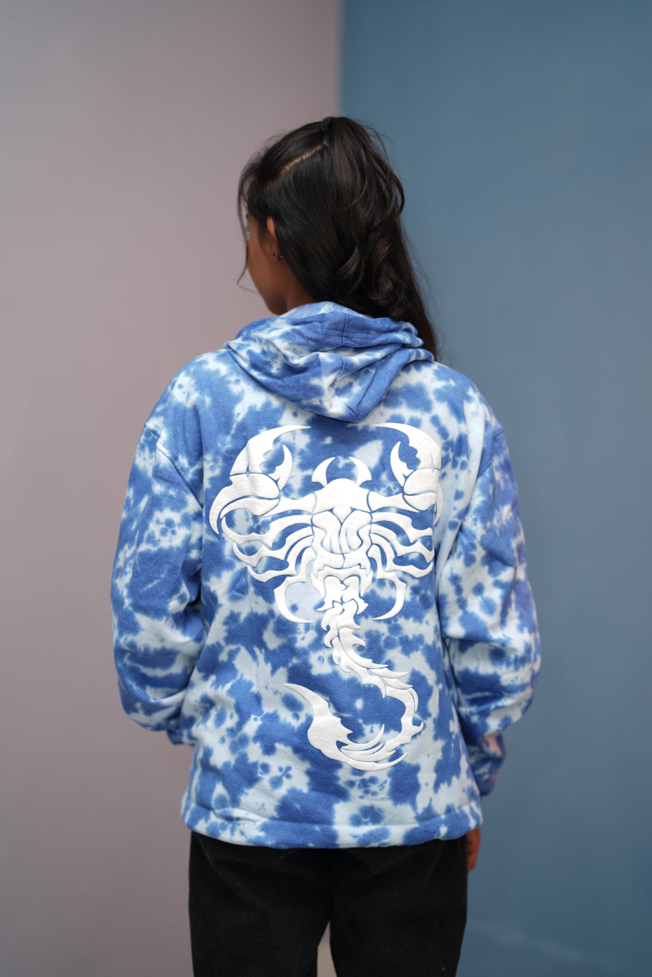 Unisex Tie-Dye Hoodie for Men & Women | Oversized Streetwear - Light Blue