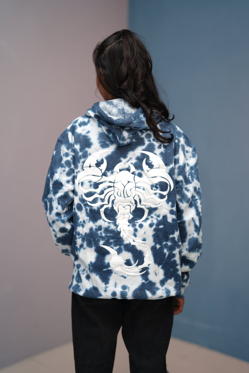 Unisex Tie-Dye Hoodie for Men & Women | Oversized Streetwear - Dark Blue