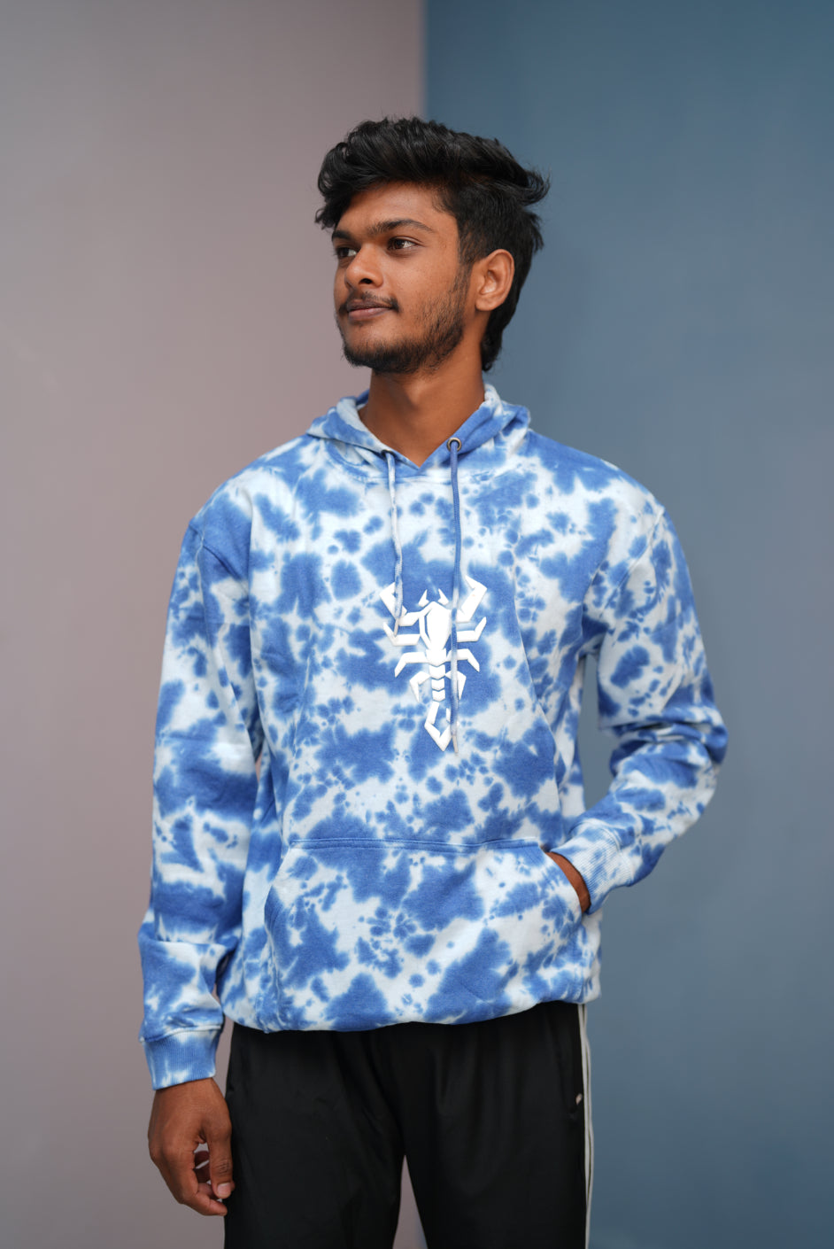 Unisex Tie-Dye Hoodie for Men & Women | Oversized Streetwear - Light Blue
