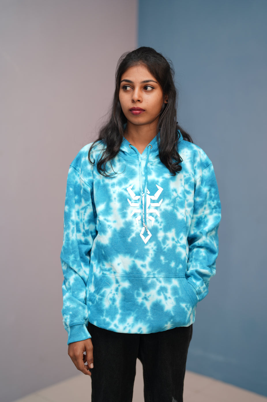 Unisex Tie-Dye Hoodie for Men & Women | Oversized Streetwear - Sky Blue