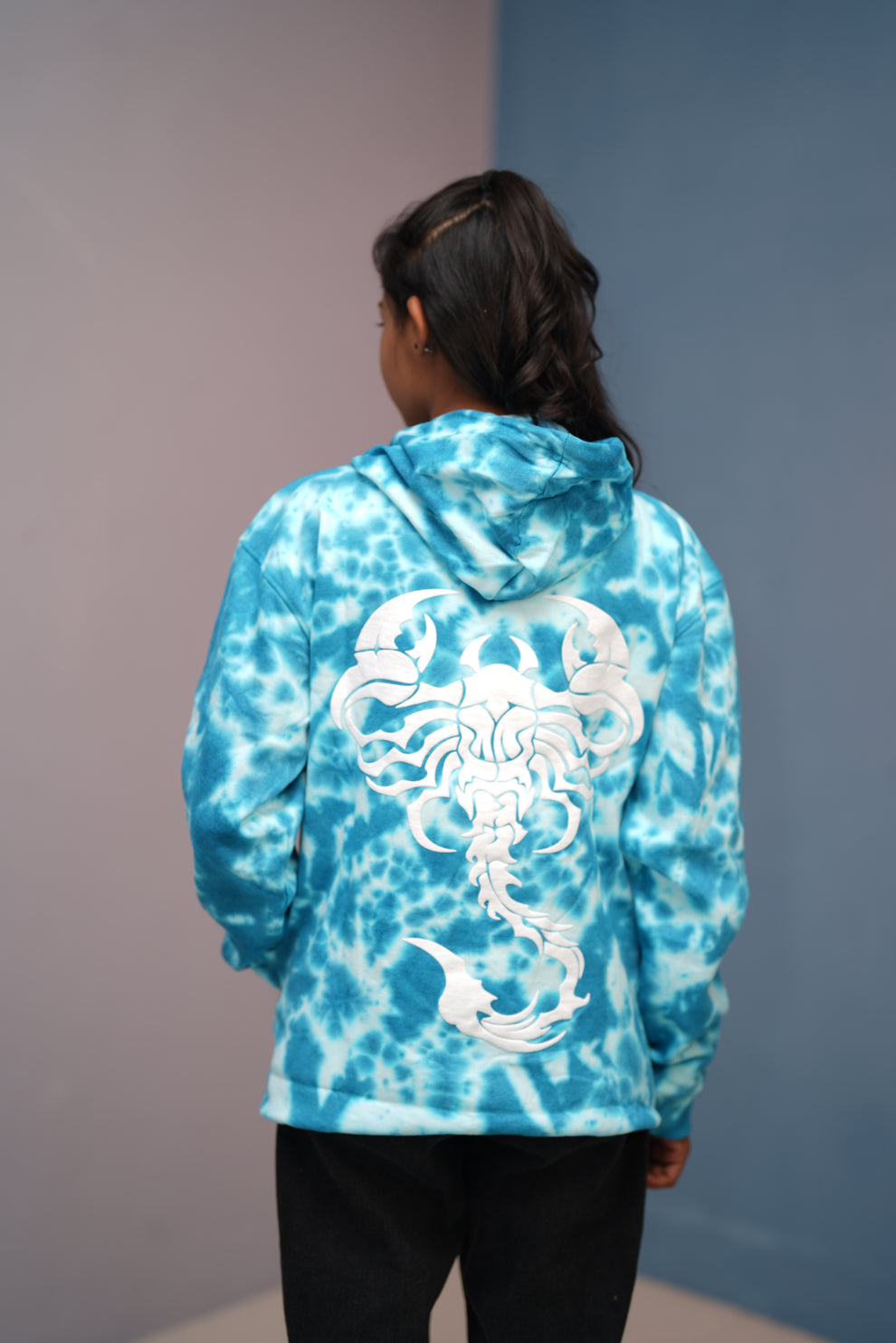 Unisex Tie-Dye Hoodie for Men & Women | Oversized Streetwear - Sky Blue
