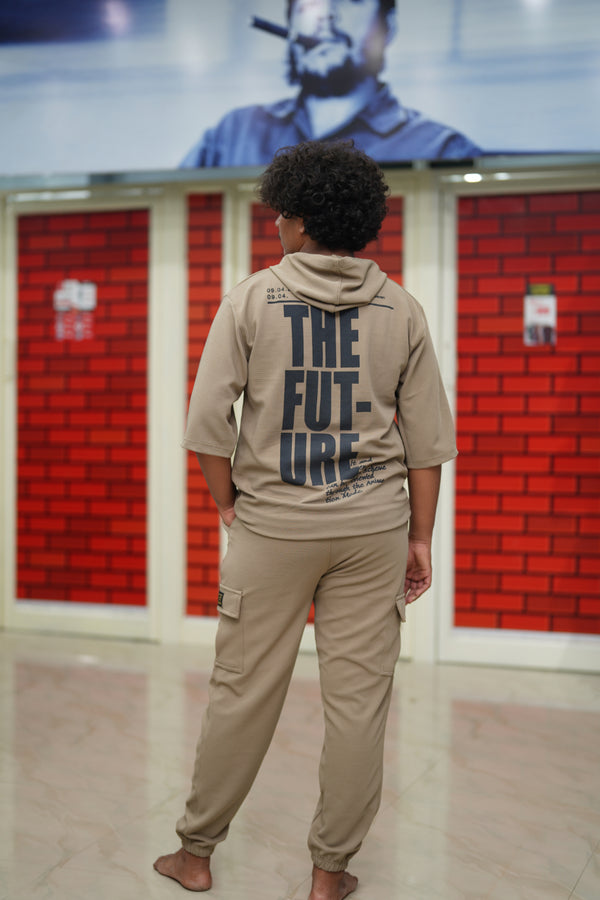 Unisex Five Sleeve FUTURE Printed Hoodie and Cargo Pant Co-ord Set for Men&women-Sandle