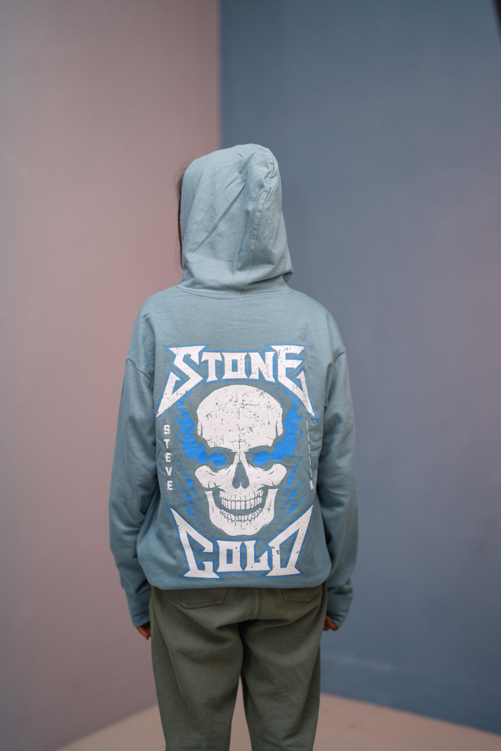 Unisex STONE  Printed Hoodie for Men & Women | Oversized Streetwear-sky blue