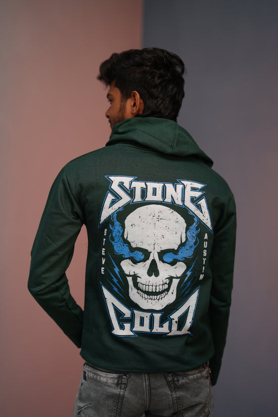 Unisex STONE  Printed Hoodie for Men & Women | Oversized Streetwear-Bottle green