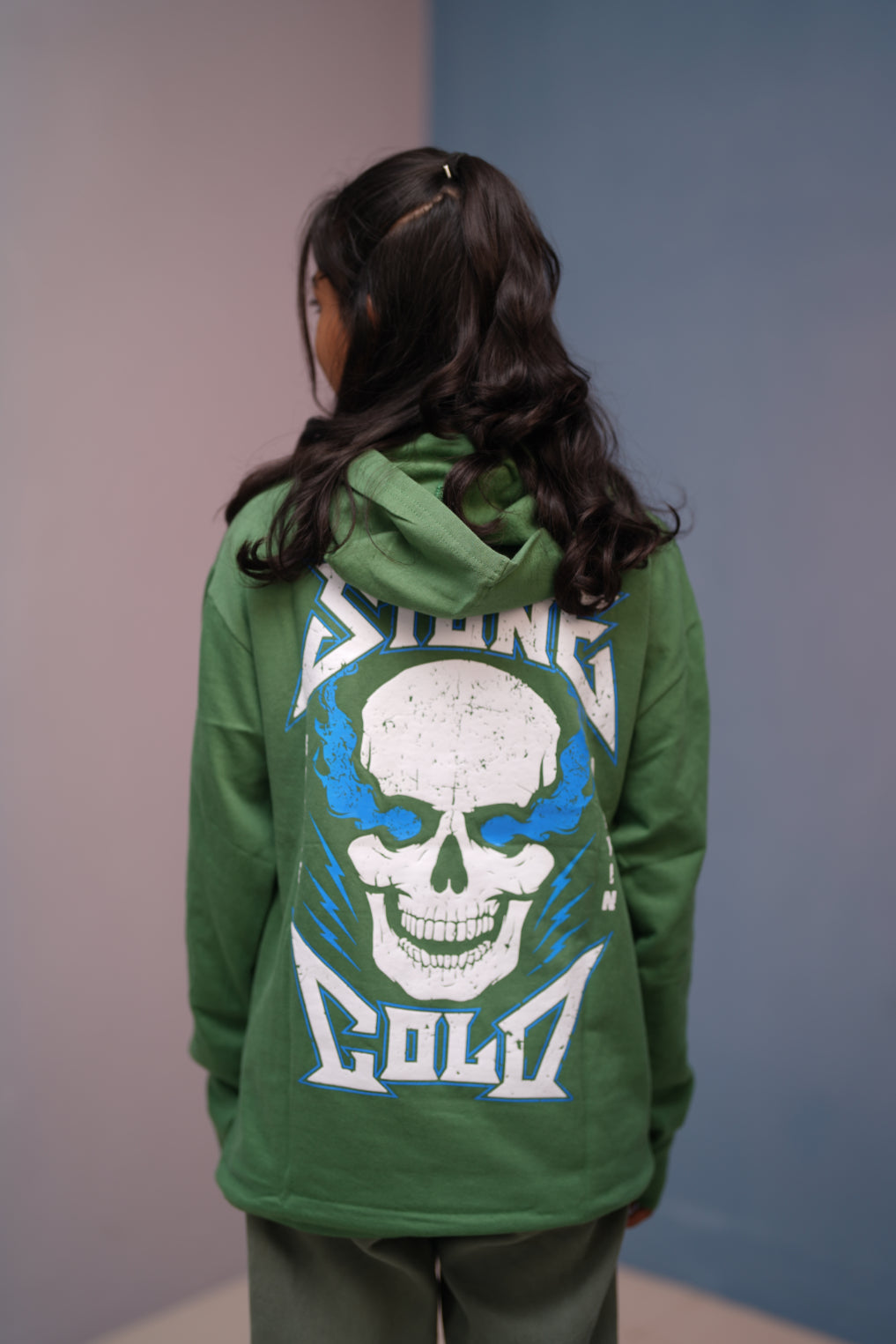 Unisex STONE  Printed Hoodie for Men & Women | Oversized Streetwear-Pista green