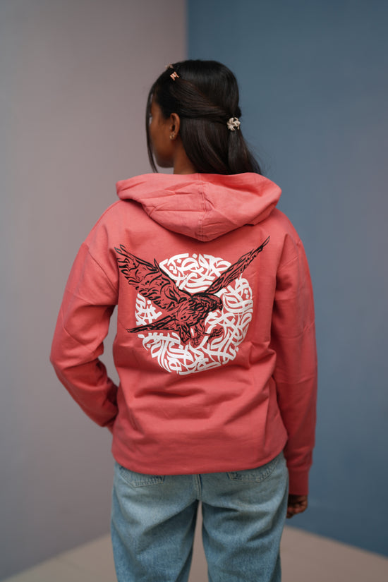 Unisex EAGLE Printed Hoodie for Men & Women | Oversized Streetwear-pink