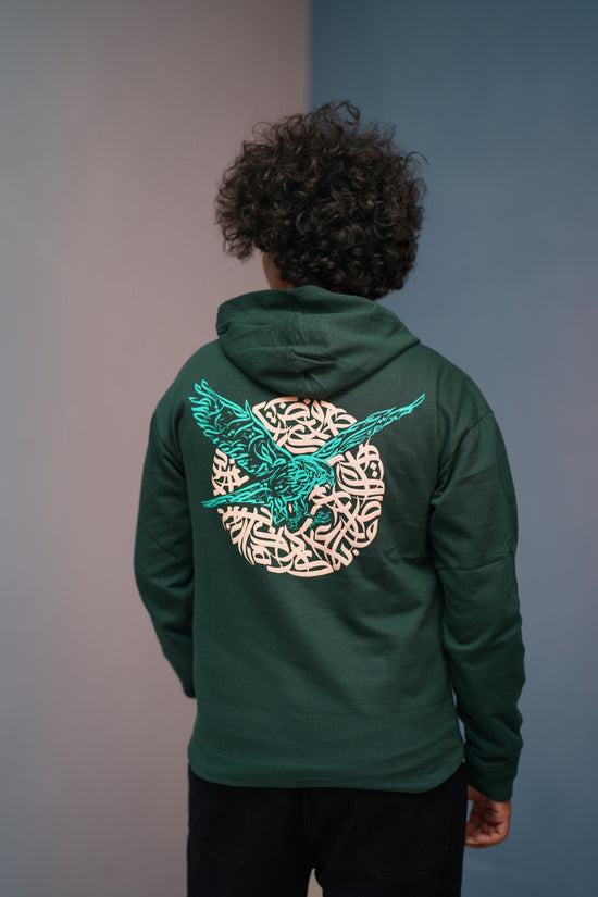 Unisex EAGLE  Printed  Hoodie for Men & Women | Oversized Streetwear-Bottle green