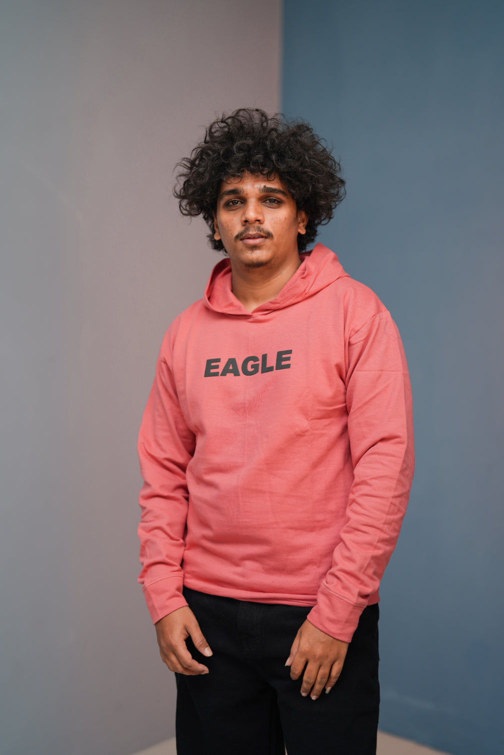 Unisex EAGLE Printed Hoodie for Men & Women | Oversized Streetwear-pink