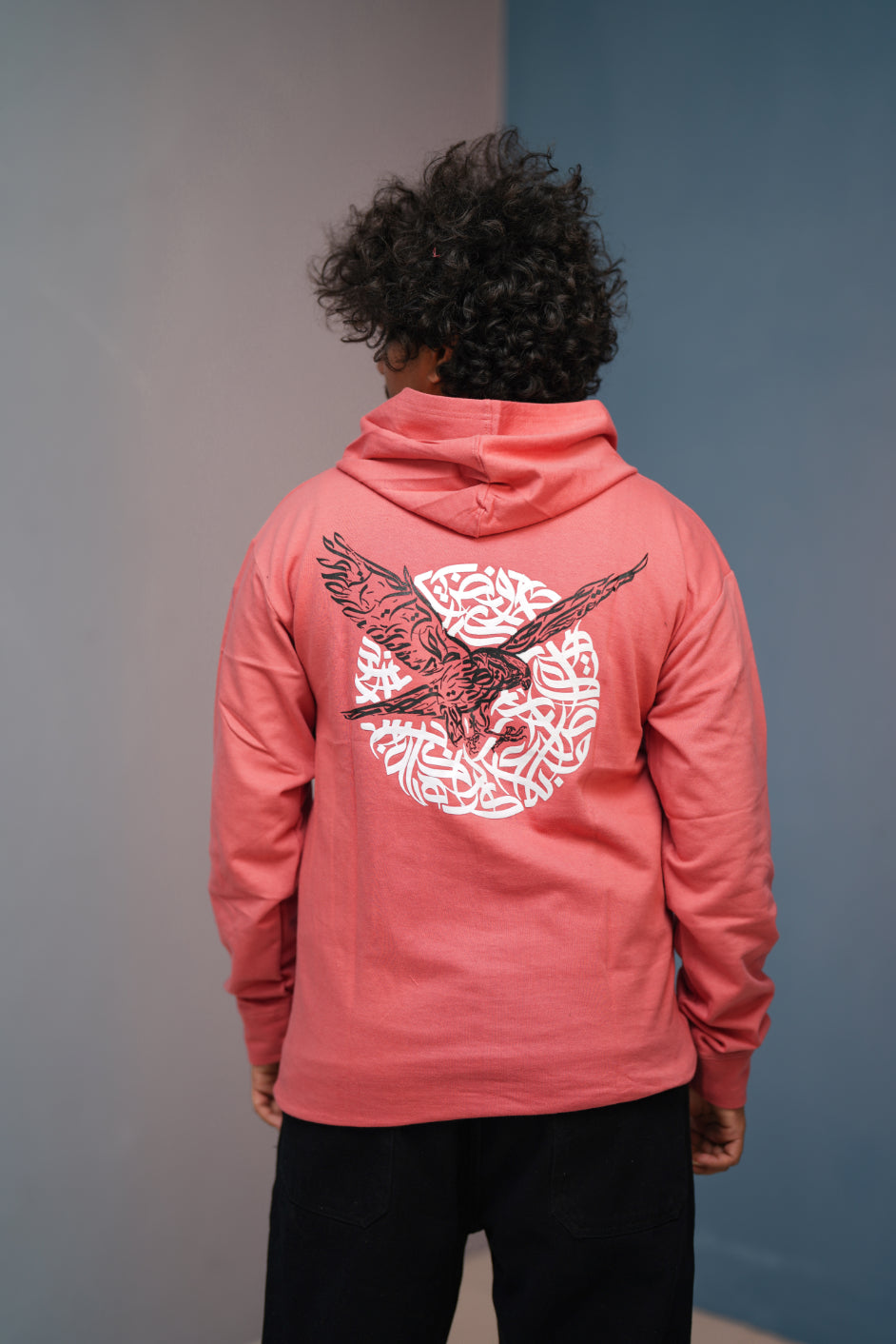 Unisex EAGLE Printed Hoodie for Men & Women | Oversized Streetwear-pink