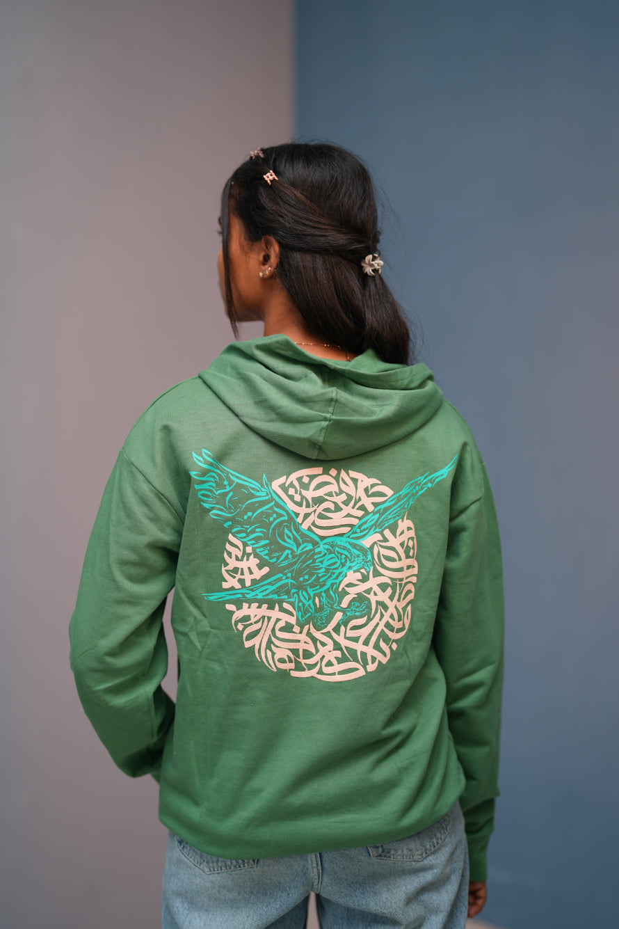 Unisex EAGLE  Printed Hoodie for Men & Women | Oversized Streetwear-light green