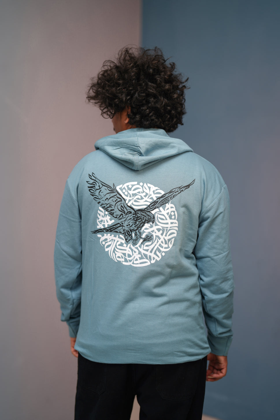 Unisex EAGLE  Printed Hoodie for Men & Women | Oversized Streetwear-Sky blue