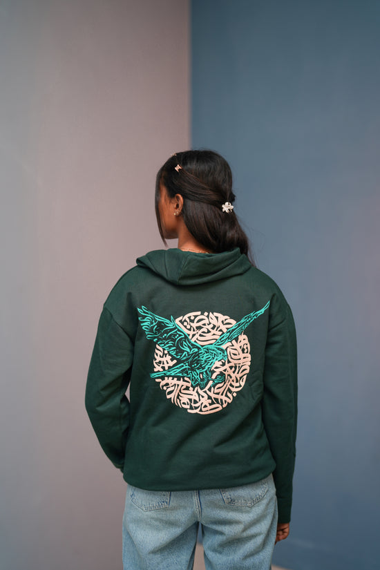 Unisex EAGLE  Printed  Hoodie for Men & Women | Oversized Streetwear-Bottle green