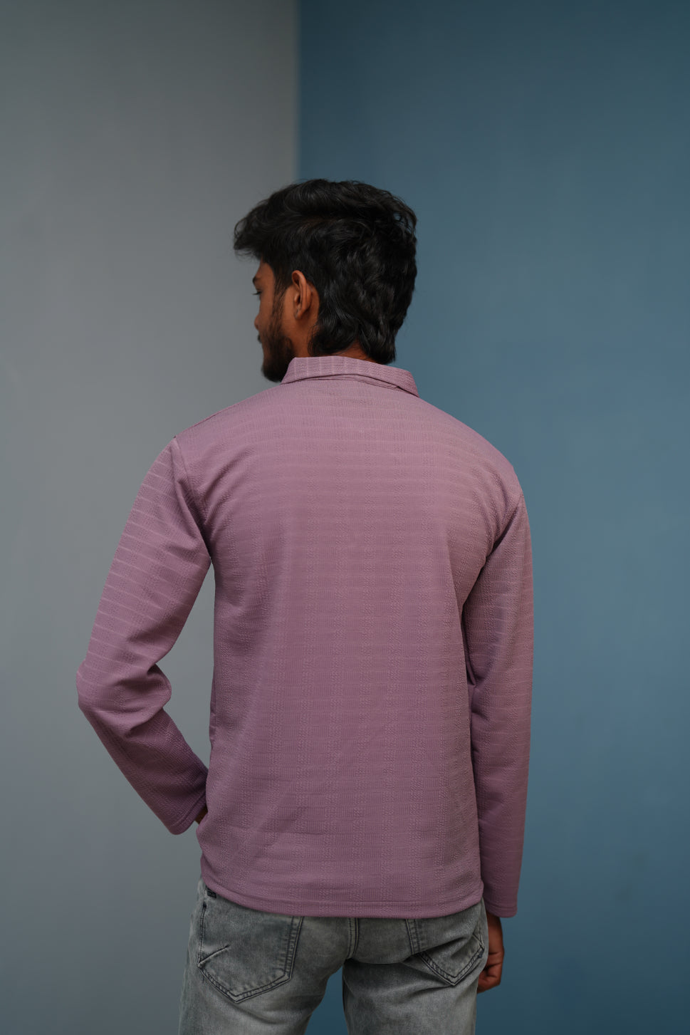 Unisex Full Sleeve Korean Zipper CONFIDENT Printed Tshirt - PURPLE