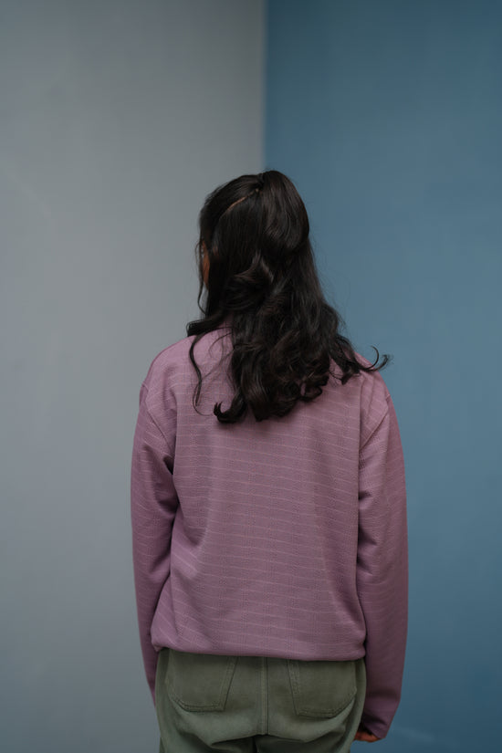 Unisex Full Sleeve Korean Zipper CONFIDENT Printed Tshirt - PURPLE