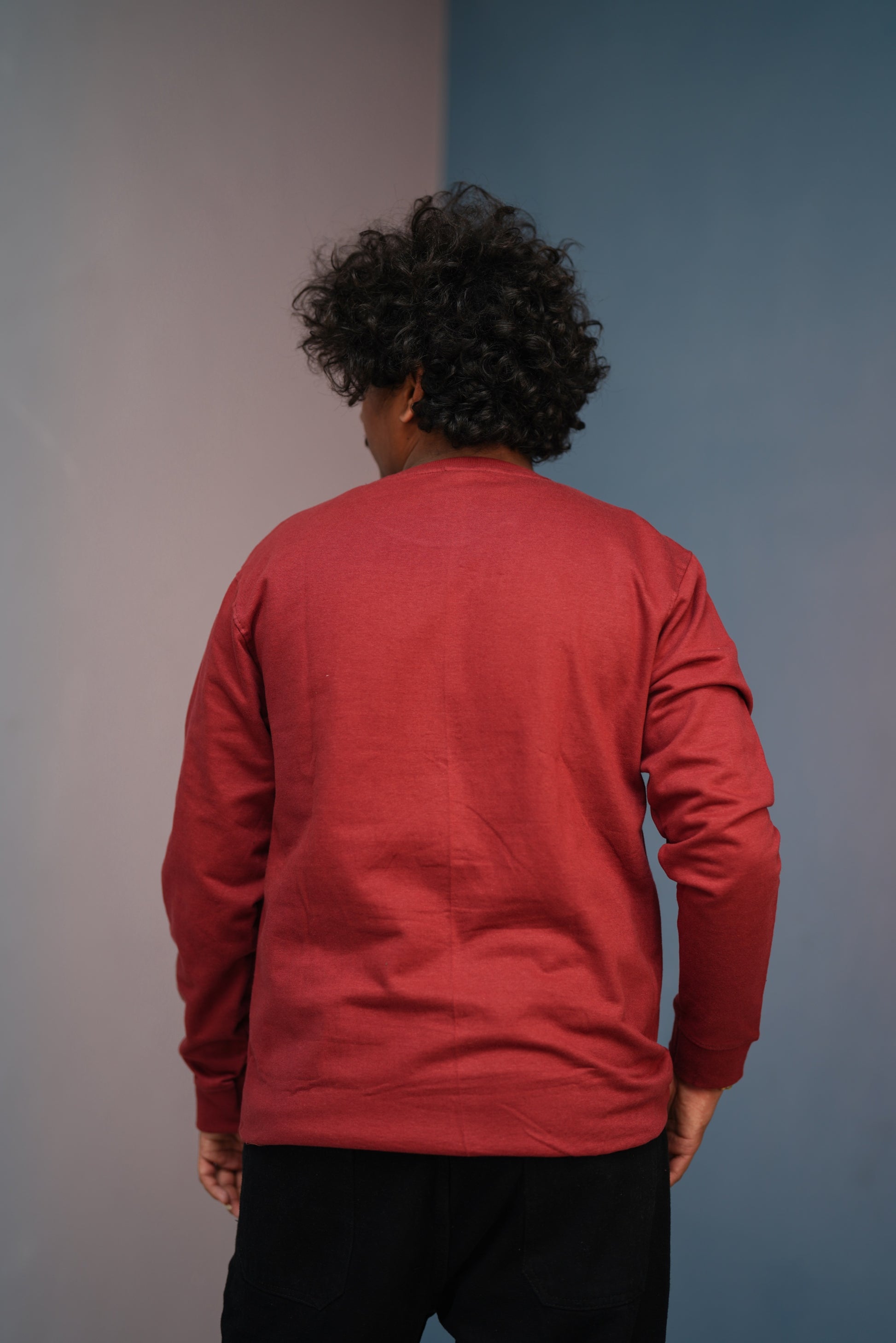 Unisex Full Sleeve round neck plain Tshirt Men & Women - Red