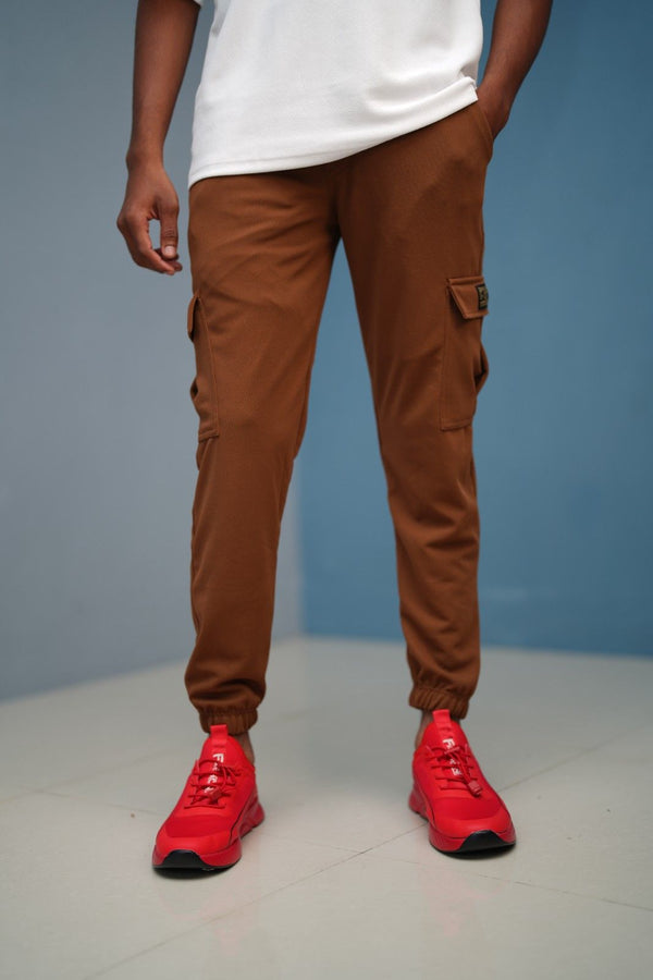 Ottaman Cargo Track Pants for Men – Utility Joggers & Streetwear - Dark Brown