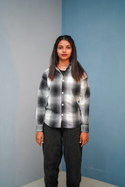 Men’s BIG BOX Checked Full Sleeve Shirt Trendy Casual Wear- Black