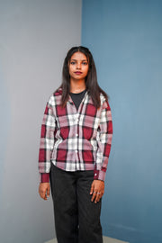 Men’s FOUR BOX Checked Full Sleeve Shirt  Trendy Casual Wear-  Graphe Shade