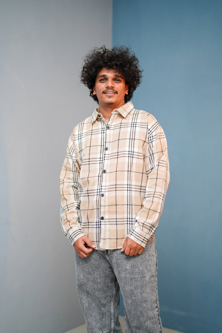 Mens BORDER Checked Full Sleeve Shirt  Trendy Casual WearSandal mens trending streetwear India 7Man