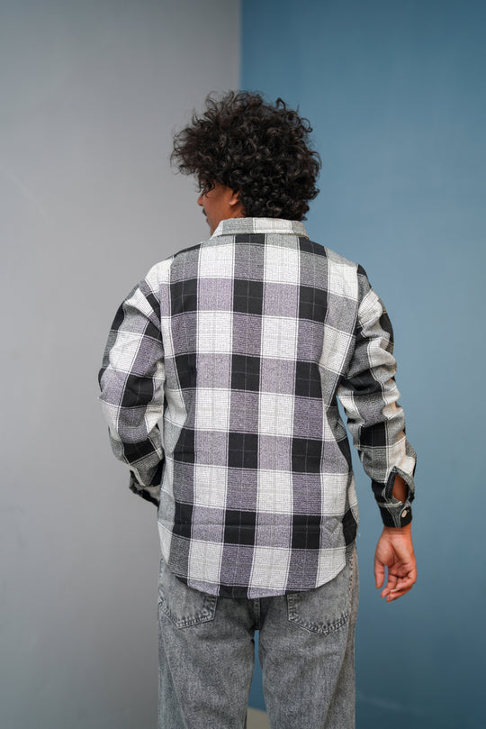 Men’s CHESS Checked Full Sleeve Shirt  Trendy Casual Wear-Black new- 12 – alternate view – 7MAN India